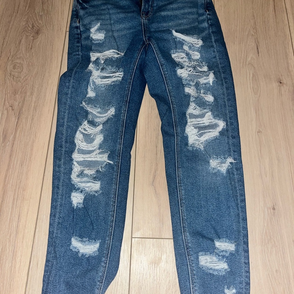 American Eagle Outfitters Blue Skinny Distressed Jeans